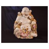 Porcelain Laughing Buddha Figurine