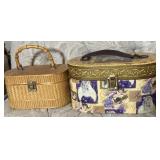 Vtg Wicker and Decorative Vanity Cases