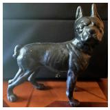 Vtg Black Cast Iron Dog Figurine