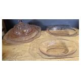 Pink Vtg Depression Glass Dishes
