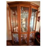 Vtg Oak Glass Display Cabinet