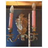 Vtg Fritz Brass Wall Sconce Fixture