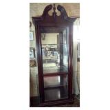 Vtg Lighted Mahogany Display Cabinet