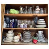 Glassware and China-Contents of Cabinet