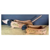 Vtg Wooden Snack Hound & Peanut Pup Set