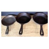 Three Cast Iron Skillets