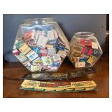 Vtg Hexagonal Jars with Matchbooks