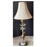 Vtg Table Lamp with Cherub Design