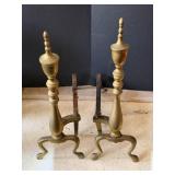 Vtg Brass Andirons