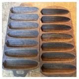 2 Cast Iron Cornbread Molds