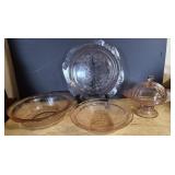 Pink Vtg Depression Glassware
