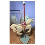 Vtg Wooden Carousel Horse Decor