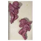 Vtg Angel Cherub Wall Plaques