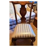 Vtg Wooden Chair with Upholstered Seat