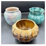 Three Ceramic Art Pottery Vases