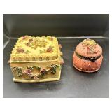 Painted Resin Decorative Trinket Boxes