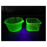 Green Uranium Glass Dishes