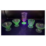 5 Uranium Glasses, Watermelon Glass