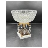 Crystal Bowl with Ornate Stand and Accents