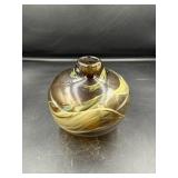 Handblown Glass Vase with Swirled Design