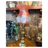 Brass Lamp With Glass Shade