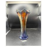 Carnival Glass Ruffled Edge Vase