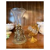 24K Gold-Plated Crystal Globe and Vase