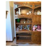 Wooden Hutch With Glass Accents