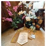 Decorative Vase and Artificial Floral Arrangements