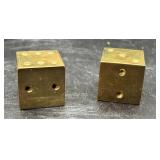 Solid Brass Dice Paperweights