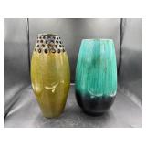 Two Glazed Ceramic Vases