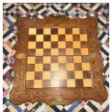 Ornate Wooden Folding Chess Board