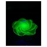 Uranium Glass Swirled Decorative Dish