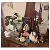 Decorative Assortment With Lamps and Figurines