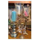 Brass and Glass Candle Holders