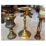 Three Metallic Candle Holders