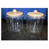 Pair of Glass Canisters with Sealed Lids