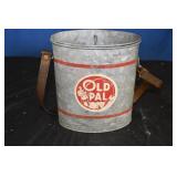 Vtg Old Pal Galvanized Metal Minnow Bucket
