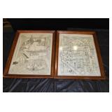 Pair of Framed & Signed Jeff Gold Cat Prints