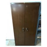 Metal Storage Cabinet With Wood Finish