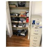 Office Supplies and Filing Cabinet