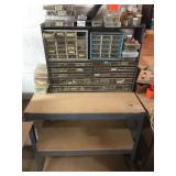 Work Shelf with Contents and Drawers