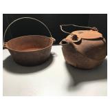Rustic Cast Iron Kettle and Pot Set