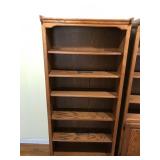 Oak 5-Shelf Bookcase, 34.5x13x73