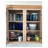 Cabinet Contents with Glassware and Mugs