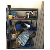 Metal Shelf With Camping Supplies