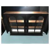 Pine Glass 2-Door Wall Shelf Unit