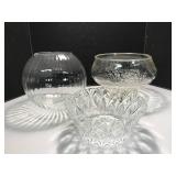 Three Clear Glass Bowls