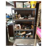 Metal Shelf With Miscellaneous Items