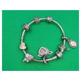 Pandora Sterling Silver Bracelet and Charms